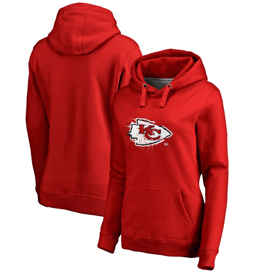 Kansas City Chiefs NFL Pro Line by Fanatics Branded Women Plus Size Splatter Logo Pullover Hoodie  Red